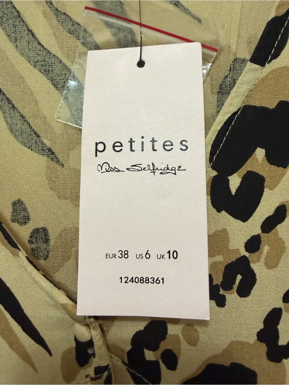 Miss Selfridge Animal‎ Print Full Button Front Dress 6P NWT - Picture 4 of 4